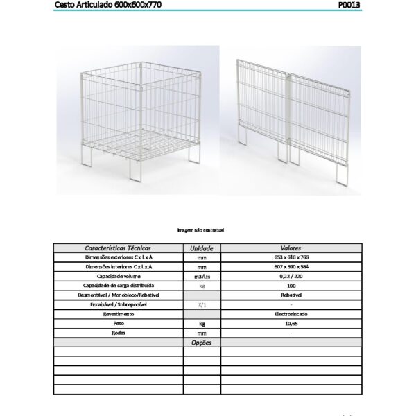 Cesta articulada 600x600x770 - Imagen 2