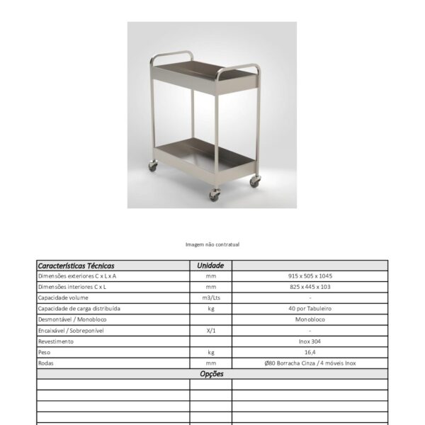 Carro de Bandejas Inox - Imagen 2
