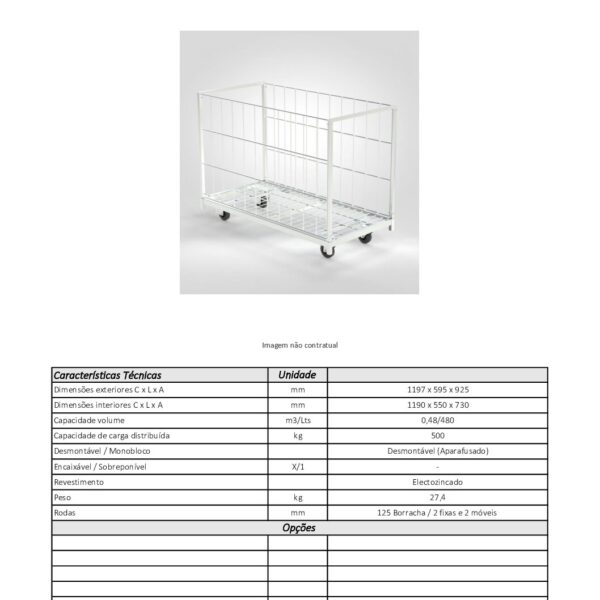 Carro Plataforma 2 Laterales 1200x600/800/1000 - Imagen 3