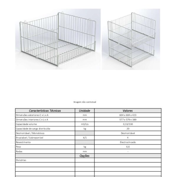 Cesta Apilable 600x600x400 - Imagen 2